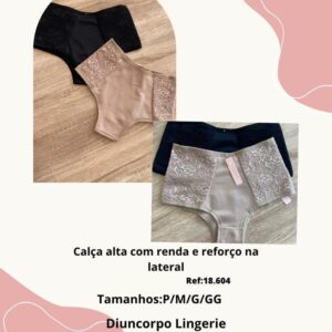 18.604 - Calcinha Alta com Renda e reforço
